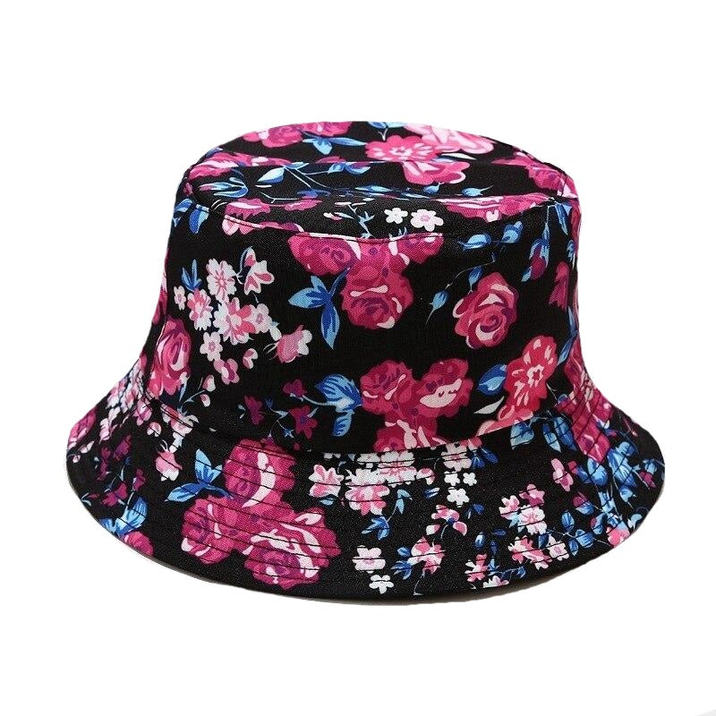 2021 Women's Cap Ins New Bucket Hat Botanical Flower Print Fisherman Hat For Women Spring Summer Outdoor Sun Protection Hat Men URB1™ Vêtements Streetwear URB1™ Vêtements Streetwear 202