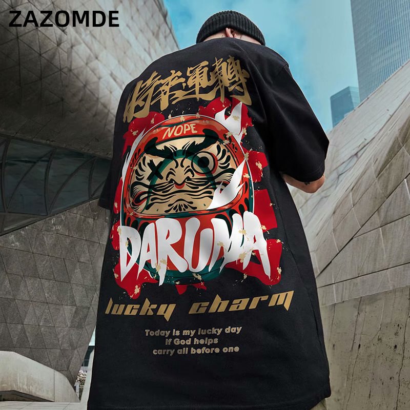 Men's T-Shirts 2020 Chinese Style Lucky Printed Short Sleeve Tshirts Summer Hip Hop Casual Cotton Tops Tees Streetwear URB1™ Vêtements Streetwear URB1™ Vêtements Streetwear mens-t-shirt