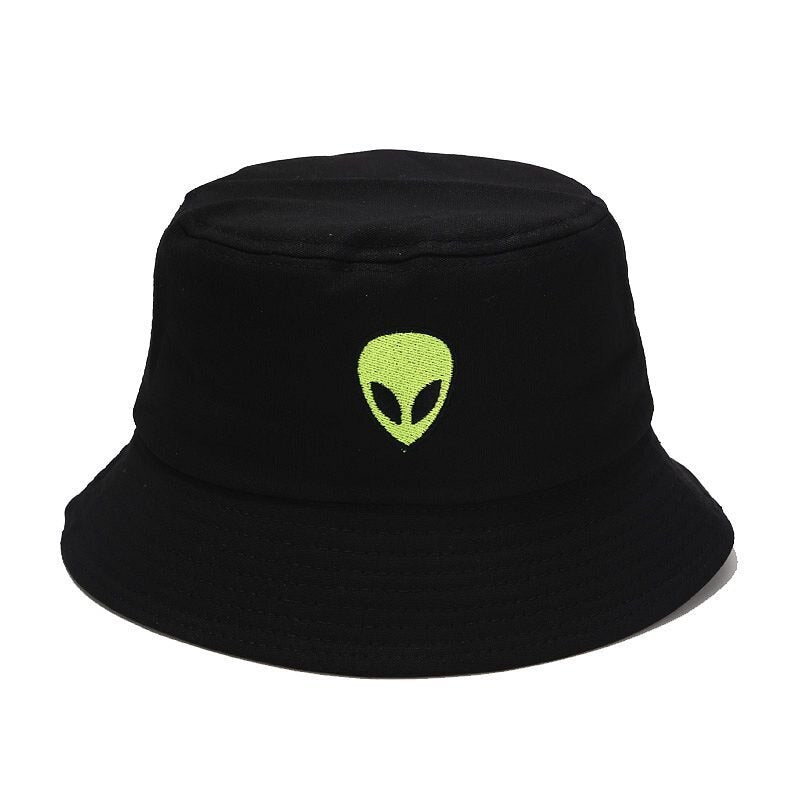 Green Black White Solid Alien Bucket Hat Unisex Bob Caps Hip Hop Gorros Men Women Summer Panama Cap Beach Sun Fishing Boonie Hat URB1™ Vêtements Streetwear URB1™ Vêtements Streetwear gr