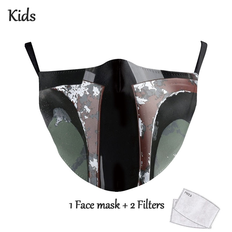 NADANBAO Adult Kid Star War Cosplay Print Face Mask Adult Kid Washable Masks Fabric Reusable PM2.5 Filters Dust Proof URB1™ Vêtements Streetwear URB1™ Vêtements Streetwear nadanbao-adul