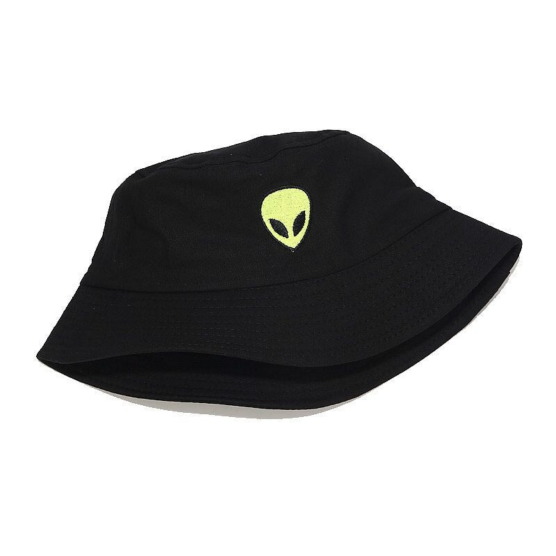 Green Black White Solid Alien Bucket Hat Unisex Bob Caps Hip Hop Gorros Men Women Summer Panama Cap Beach Sun Fishing Boonie Hat URB1™ Vêtements Streetwear URB1™ Vêtements Streetwear gr
