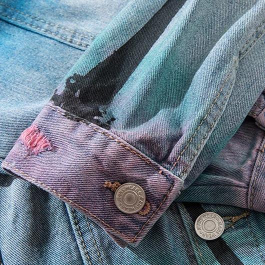 "SHADING" Veste en Jean Imprimé Bleu - URB1™ - URB1™ Vêtements Streetwear mode boutique streetwear shop