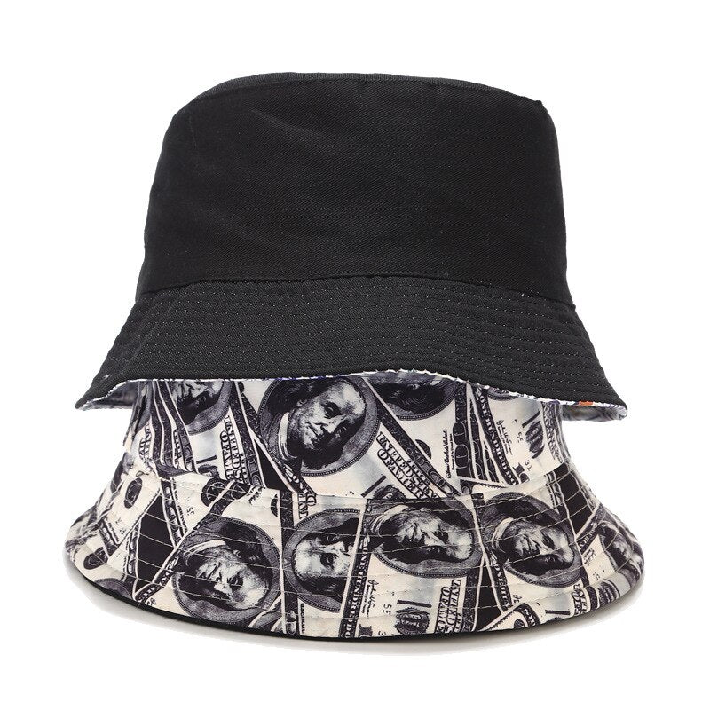 2020 New Dollar Print Bob Chapeau Streetwear Men Bucket Hats Two Side Reversible Fisherman Hat Outdoor Gorros Pescador Hip Hop URB1™ Vêtements Streetwear URB1™ Vêtements Streetwear 2020