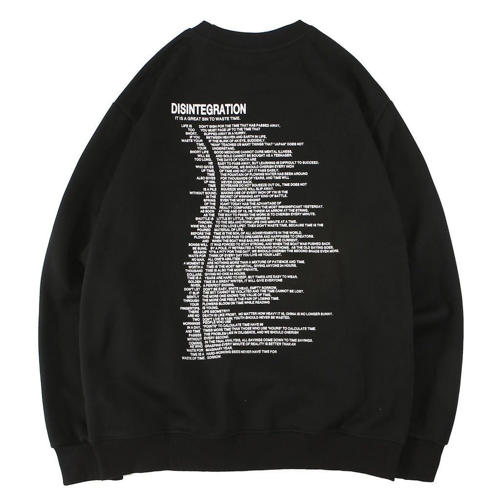 "DISINTEGRATION" Sweatshirt Crewneck Noir - URB1™ - URB1™ Vêtements Streetwear mode boutique streetwear shop