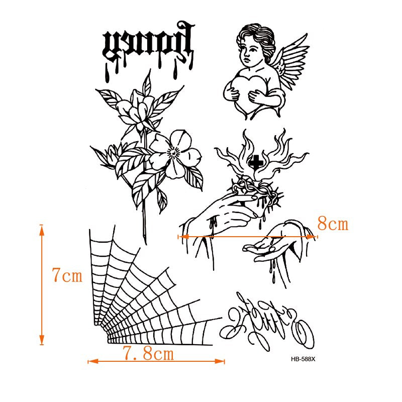 Spider Web Waterproof Temporary Tattoo sticker Cupid body art tatoo sleeve men Glitter tattoos Men tatuajes temporales URB1™ Vêtements Streetwear URB1™ Vêtements Streetwear spider-web-w