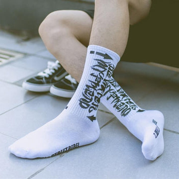 Harajuku Men's Humor Words Printing Socks Ulzzang Hip Hop Street Skateboard Unisex Crew Lovers' Happy Sokkem Dropship 2Pcs=1Pair URB1™ Vêtements Streetwear URB1™ Vêtements Streetwear ha