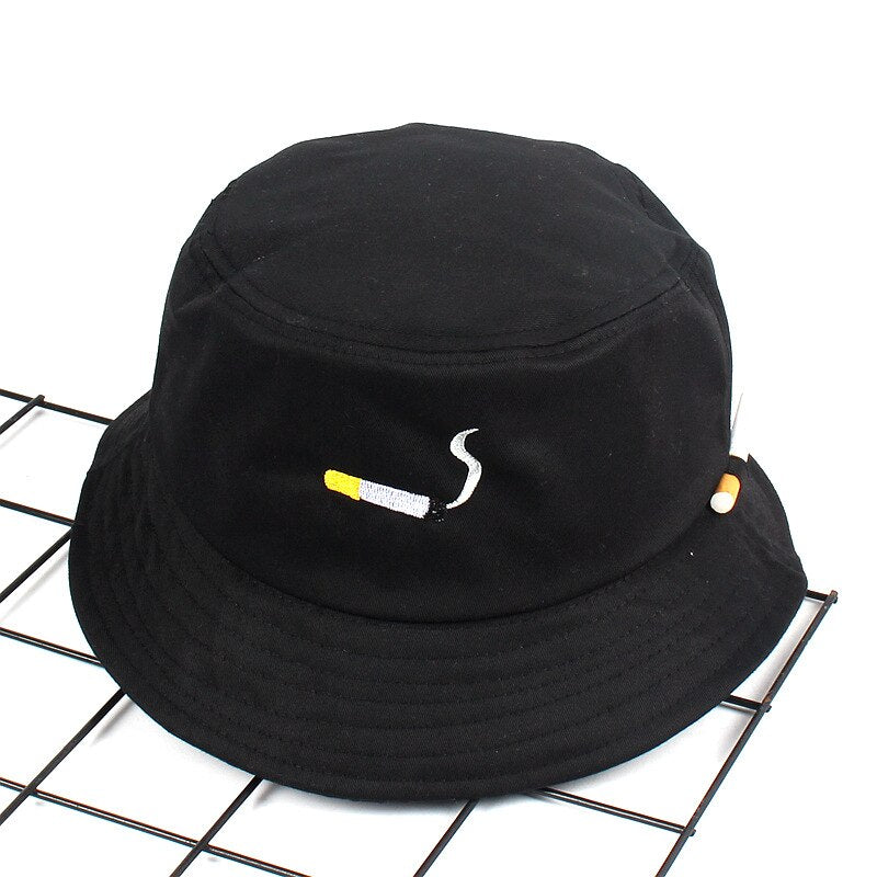 2021Trends black cigarette women's bucket hat fisherman hat personality sun hat NO CHIL men's hat men's panama hat beach cap URB1™ Vêtements Streetwear URB1™ Vêtements Streetwear 2021tr