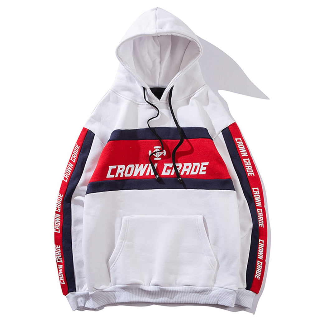 Aelfric Eden Patchwork Letter Print Men Hooded Sweatshirts Harajuku Color Clock Hoodie Casual Cotton Hip Hop Pullover Streetwear - URB1™ Vêtements Streetwear mode boutique streetwear shop