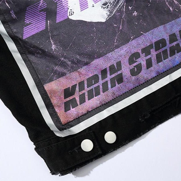 "STRANE" Veste en jean Denim Noir - UBR1™ - URB1™ Vêtements Streetwear mode boutique streetwear shop