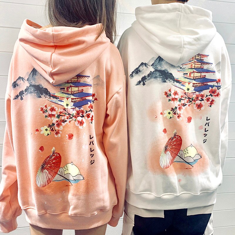 "JAPANESE TOWER" Sweatshirt Hoodie à capuche Rose - URB1™ - URB1™ Vêtements Streetwear mode boutique streetwear shop