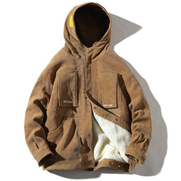 Una Reta Winter Jacket Men New Casual Loose Lambswool Parka Coat With Hooded Hip Hop Men Clothes Harajuku Warm Jackets For Men URB1™ Vêtements Streetwear URB1™ Vêtements Streetwear una-