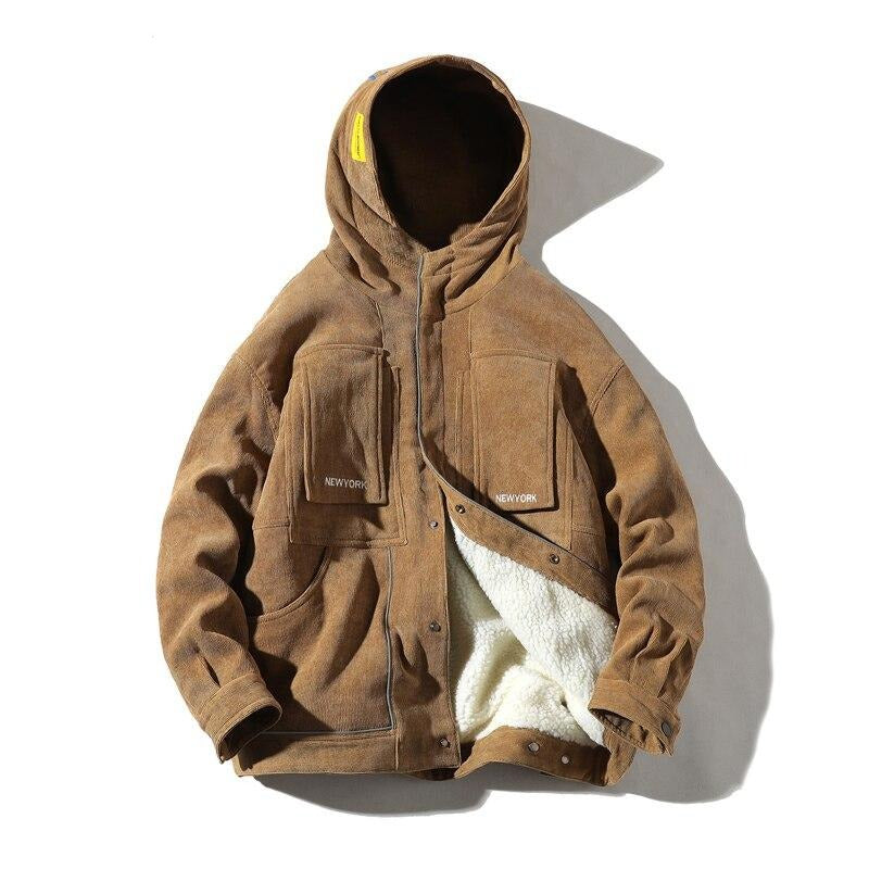 Una Reta Winter Jacket Men New Casual Loose Lambswool Parka Coat With Hooded Hip Hop Men Clothes Harajuku Warm Jackets For Men URB1™ Vêtements Streetwear URB1™ Vêtements Streetwear una-