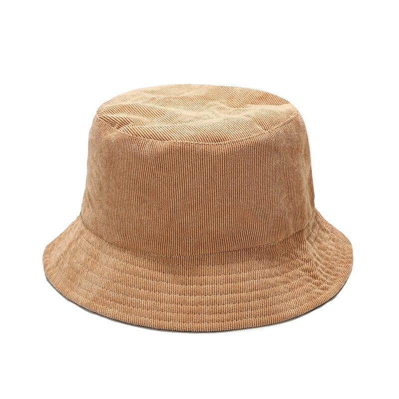 Two Side Reversible Corduroy Bucket Hat For Women Plain Men Panama