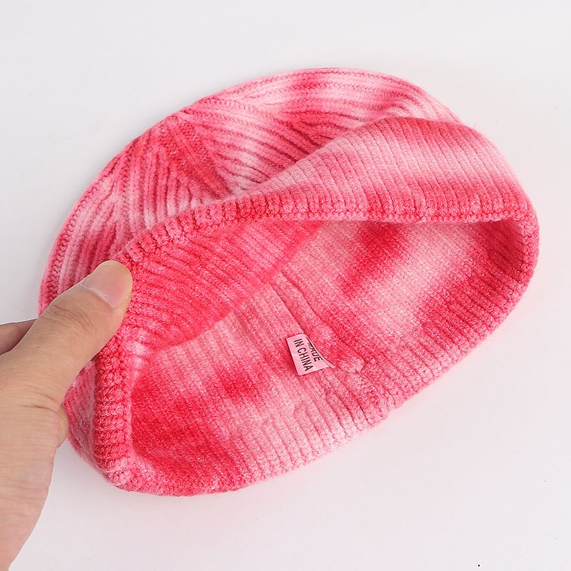 Unisex Beanie Men Short Hat Women 2020 Winter Fisherman Beanies For Ladies tie dye Print Autumn Hip Hop Knitted Cap Skullcap URB1™ Vêtements Streetwear URB1™ Vêtements Streetwear unisex