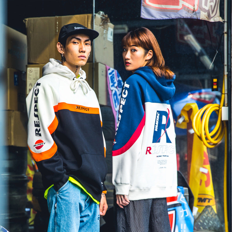 "RESPECT" Sweatshirt Hoodie à capuche Bleu - URB1™ - URB1™ Vêtements Streetwear mode boutique streetwear shop