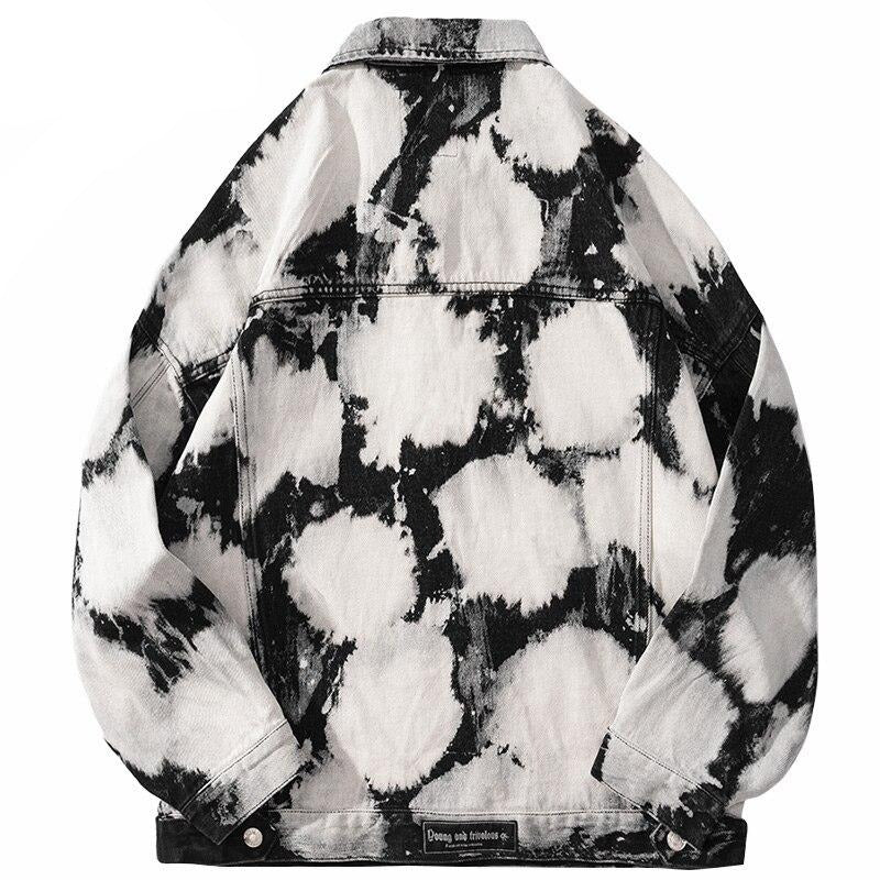 Men Hip Hop Denim Jacket Coat Streetwear Tie Dye Denim Jacket Coat 2021 Harajuku Cotton Casual Autumn Jacket Coat Outwear Black URB1™ Vêtements Streetwear URB1™ Vêtements Streetwear men