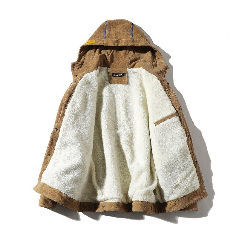 Una Reta Winter Jacket Men New Casual Loose Lambswool Parka Coat With Hooded Hip Hop Men Clothes Harajuku Warm Jackets For Men URB1™ Vêtements Streetwear URB1™ Vêtements Streetwear una-