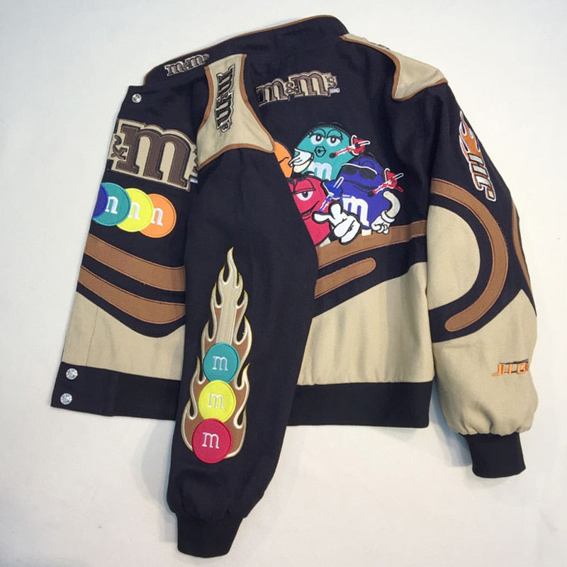 Embroidery M Letter Harajuku Baseball Jacket Coats Men Women Hip Hop Printed Couples Harajuku Patch Varsity Bomber Jackets M-3XL URB1™ Vêtements Streetwear URB1™ Vêtements Streetwear em