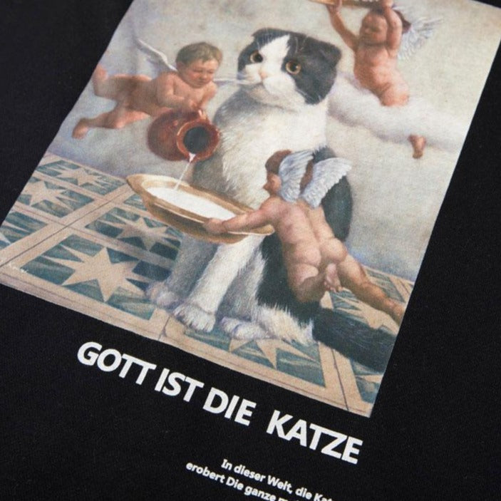 "GOTT IST DIE KATZE" Sweatshirt Hoodie à capuche - URB1™ - URB1™ Vêtements Streetwear mode boutique streetwear shop