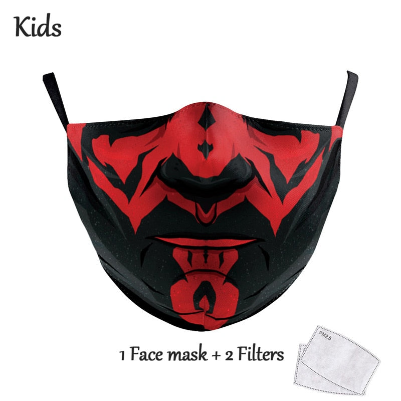 NADANBAO Adult Kid Star War Cosplay Print Face Mask Adult Kid Washable Masks Fabric Reusable PM2.5 Filters Dust Proof URB1™ Vêtements Streetwear URB1™ Vêtements Streetwear nadanbao-adul