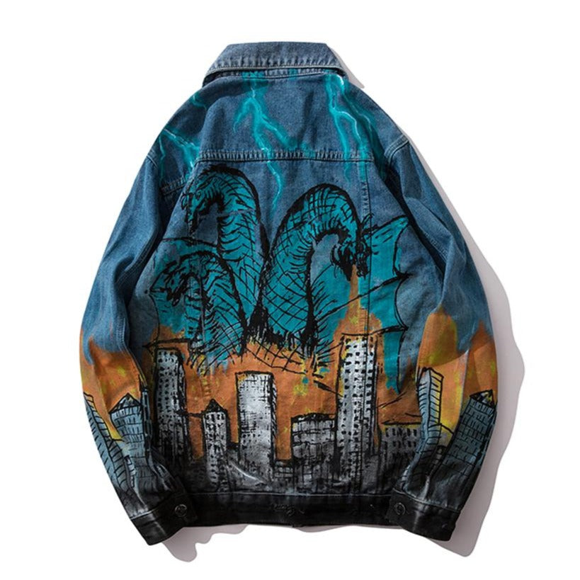 2019 Autumn Korea Streetwear Quito Wash Frayed Mens Jeans Jackets High Street Loose Jaqueta Masculino Denim Jacket - URB1™ Vêtements Streetwear mode boutique streetwear shop