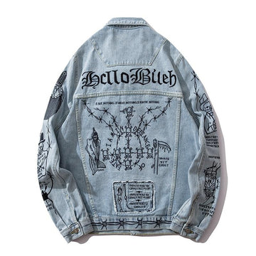 Dark Icon Embroidery Jean Jackets Turn-down Collar Men Street Hip Hop Jackets Casual Denim Jackets For Man URB1™ Vêtements Streetwear URB1™ Vêtements Streetwear dark-icon-embroidery-jea
