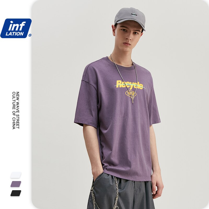 INFLATION Letter Print Hip Hop Men T shirt Tee Shirt Homme For Men 2020 Trending Funny T shirts For Men Short Sleeve 1122S20 URB1™ Vêtements Streetwear URB1™ Vêtements Streetwear inflat