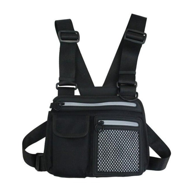 Reflective Chest Bag for Men Multi-function Street Style Women Vest Strap Hip-Hop Tactical Tooling Chest Utility Bag G186 URB1™ Vêtements Streetwear URB1™ Vêtements Streetwear reflectiv