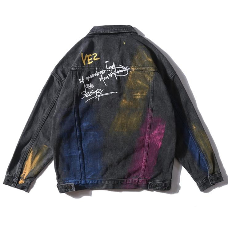 "GRAFFITI" Veste en jean denim Bleu - URB1™ - URB1™ Vêtements Streetwear mode boutique streetwear shop