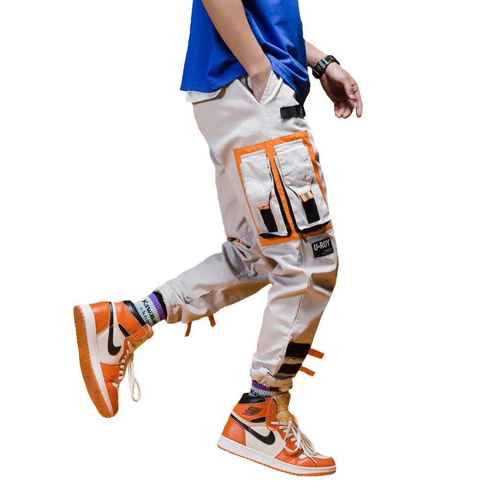 "LEVEL 7" Pantalon Cargo Poches Streetwear Gris - URB1™ - URB1™ Vêtements Streetwear mode boutique streetwear shop