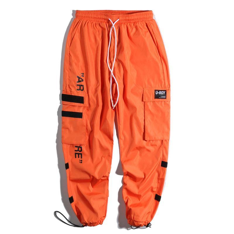 "AR RE" Pantalon Cargo Streetwear Orange - URB1™ - URB1™ Vêtements Streetwear mode boutique streetwear shop