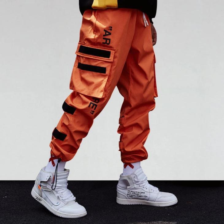 "AR RE" Pantalon Cargo Streetwear Orange - URB1™ - URB1™ Vêtements Streetwear mode boutique streetwear shop