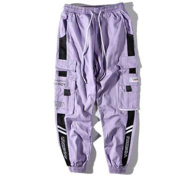 "UNIROY" Pantalon Cargo Streetwear Violet - URB1™ - URB1™ Vêtements Streetwear mode boutique streetwear shop