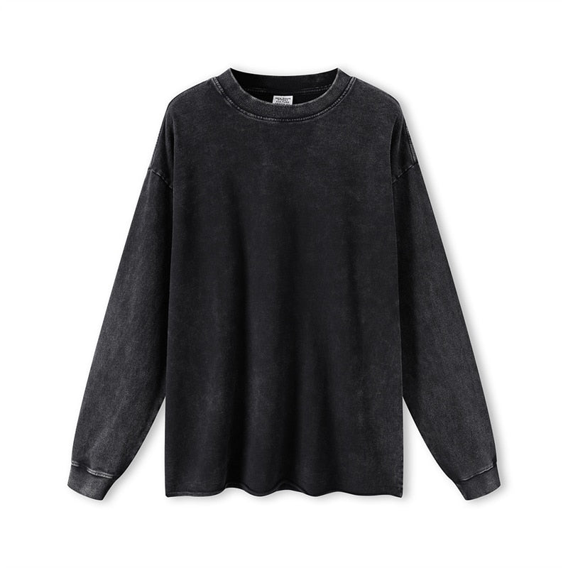 "DLVD" T-shirt Manches longues Molletonné Délavé - URB1™