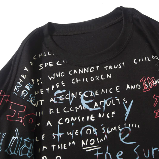 "THOUGHTS" T-shirt Noir oversize streetwear - URB1™ - URB1™ Vêtements Streetwear mode boutique streetwear shop