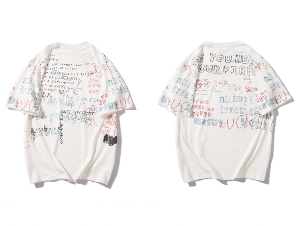 "THOUGHTS" T-shirt Blanc oversize streetwear - URB1™ - URB1™ Vêtements Streetwear mode boutique streetwear shop