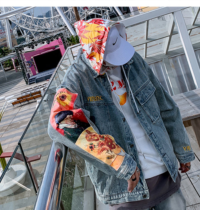 "VAN GOGH" Veste en jean denim - URB1™ - URB1™ Vêtements Streetwear mode boutique streetwear shop