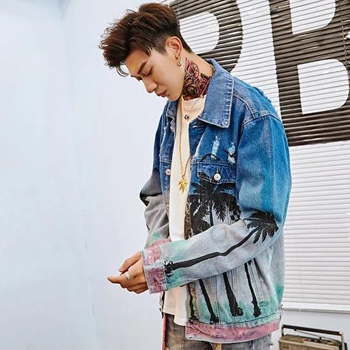 "SHADING" Veste en Jean Imprimé Bleu - URB1™ - URB1™ Vêtements Streetwear mode boutique streetwear shop