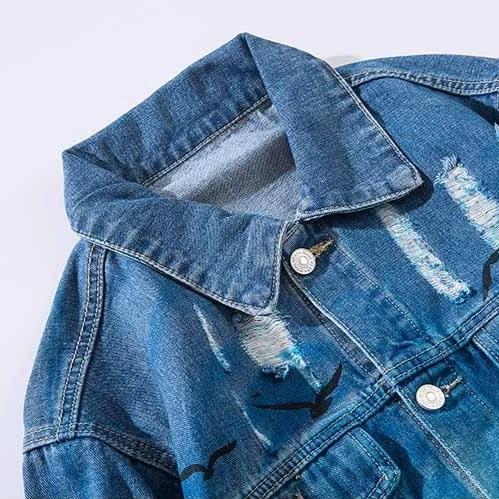 "SHADING" Veste en Jean Imprimé Bleu - URB1™ - URB1™ Vêtements Streetwear mode boutique streetwear shop