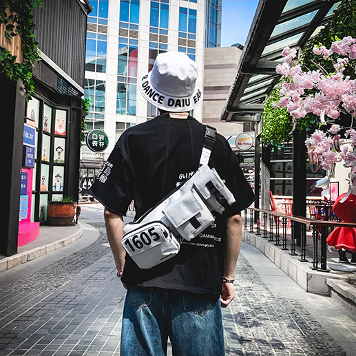 "1605" Sacoche Streetwear Blanc - URB1™ - URB1™ Vêtements Streetwear mode boutique streetwear shop