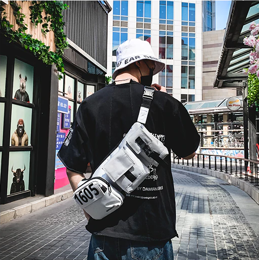 "1605" Sacoche Streetwear Blanc - URB1™ - URB1™ Vêtements Streetwear mode boutique streetwear shop