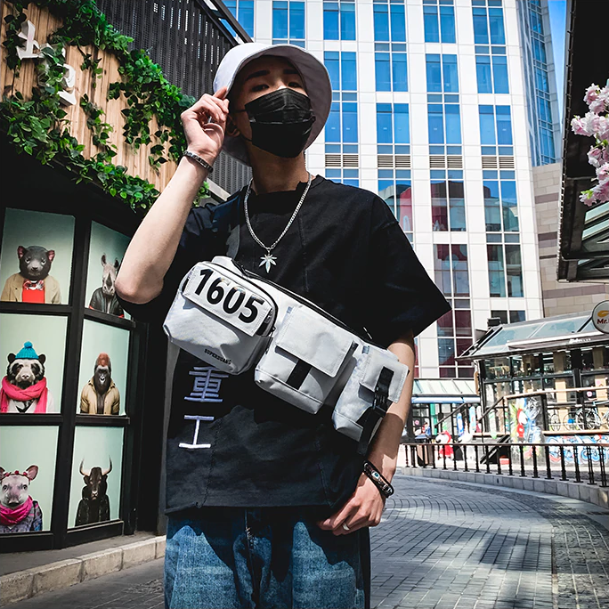 "1605" Sacoche Streetwear Blanc - URB1™ - URB1™ Vêtements Streetwear mode boutique streetwear shop