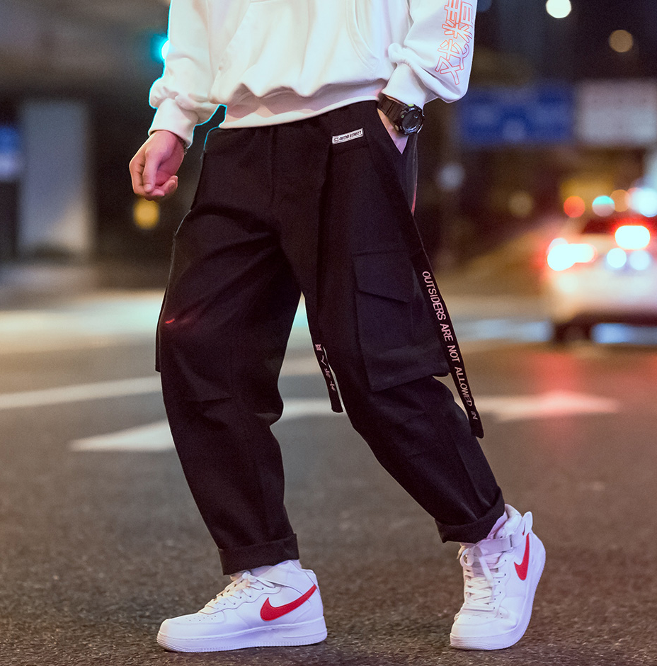 COURSEMYS PANTALON CARGO NOIR STREETWEAR URB1 URB1 Vetements Streetwear