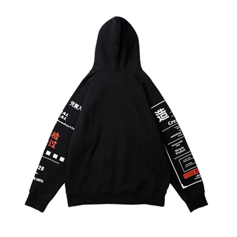"Hakaraju" Sweatshirt Hoodie à capuche noir - URB1™ 200000344 URB1-vetements-streetwear 
