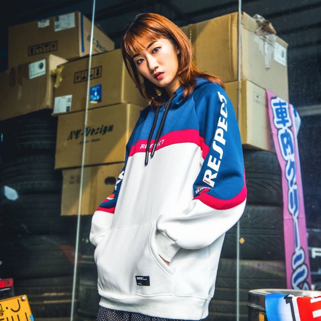 "RESPECT" Sweatshirt Hoodie à capuche Bleu - URB1™ - URB1™ Vêtements Streetwear mode boutique streetwear shop