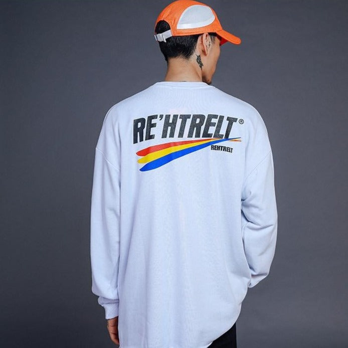 "RE'HTRELT" Sweatshirt crewneck blanc - URB1™ - URB1™ Vêtements Streetwear mode boutique streetwear shop