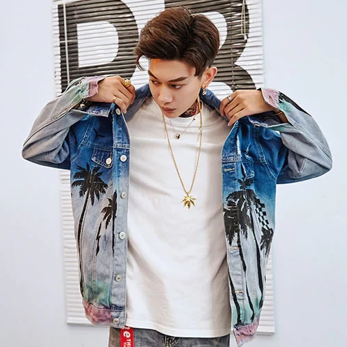 "SHADING" Veste en Jean Imprimé Bleu - URB1™ - URB1™ Vêtements Streetwear mode boutique streetwear shop