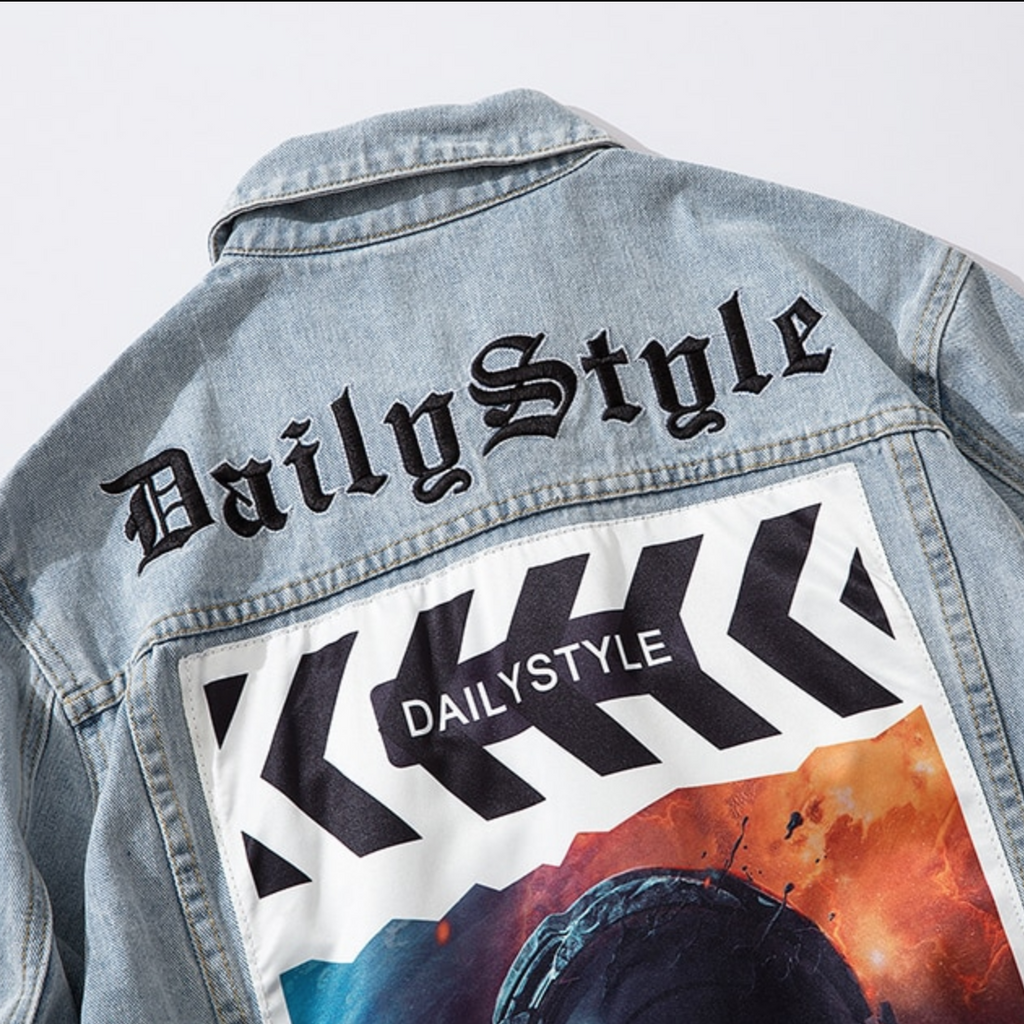"DAILYSTYLE" Veste en jean denim - URB1™ - URB1™ Vêtements Streetwear mode boutique streetwear shop